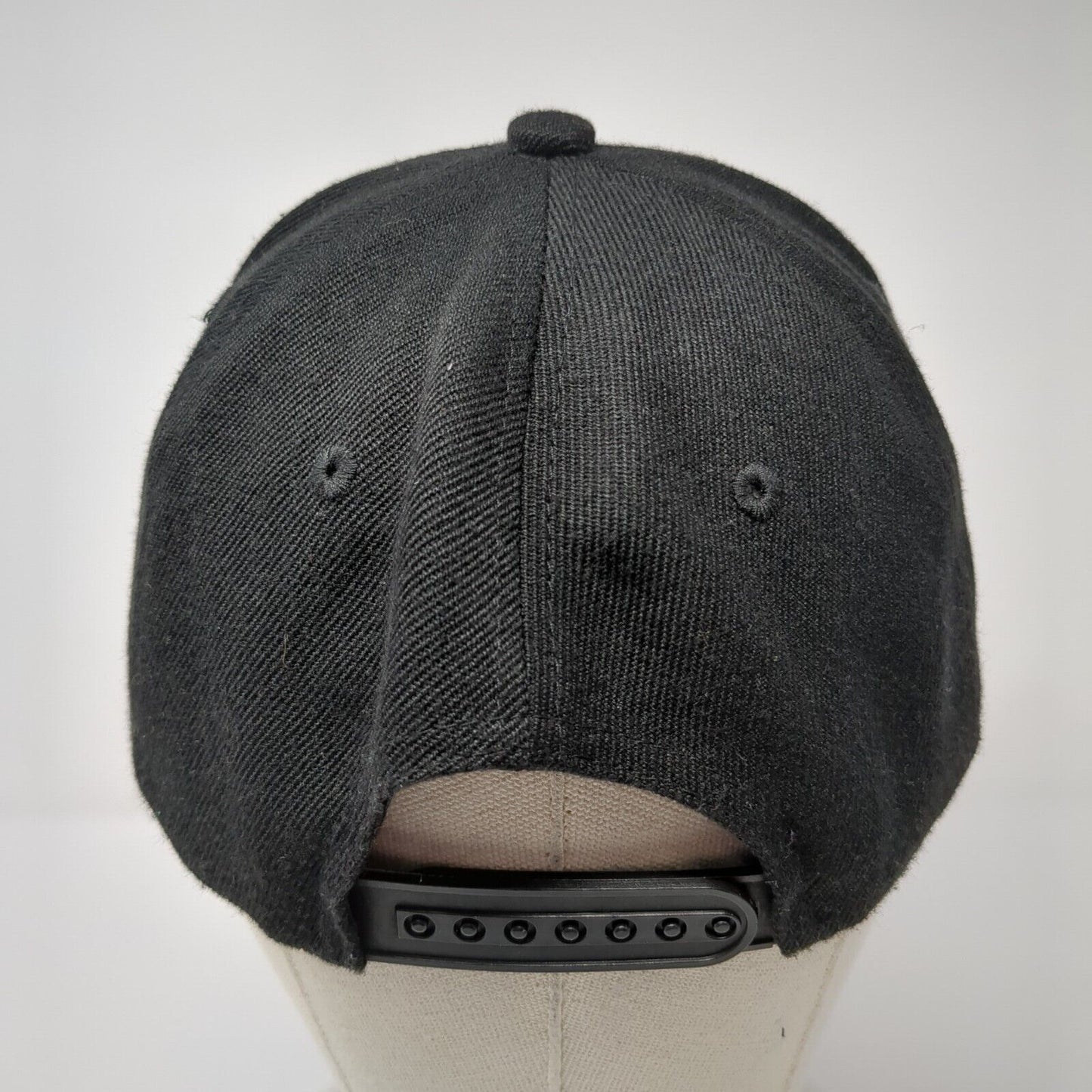 Batman Snapback Hat Black One Size Adjustable Embroidered Vented Holes 6 Panel