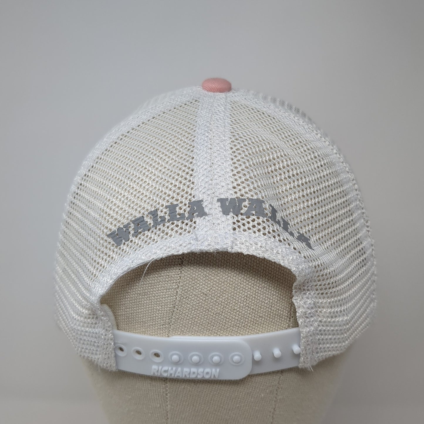 Bacon & Eggs Snapback Trucker Hat Pink Small Walla Walla Mesh Back