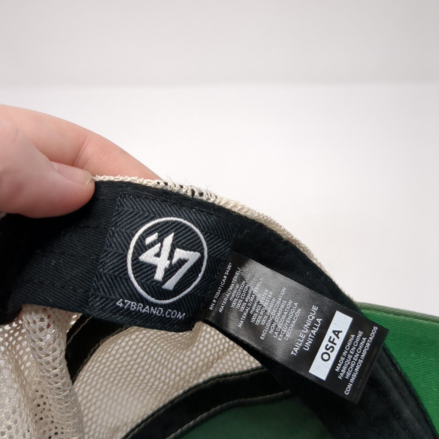 Neighbors Bank Patch Snapback Mesh Back Trucker Hat Green One Size '47