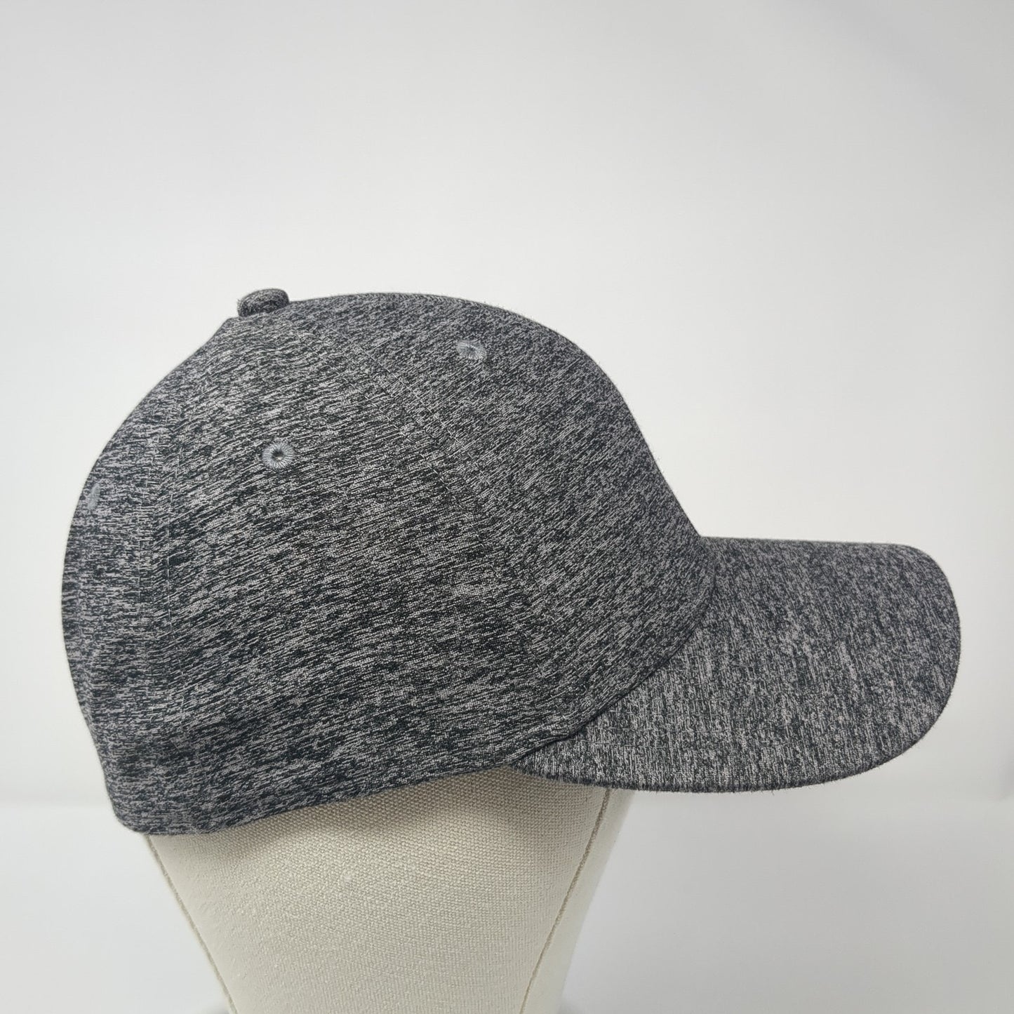 Russell Fitted Hat Gray Medium Embroidered Logo Stretch Vent Holes