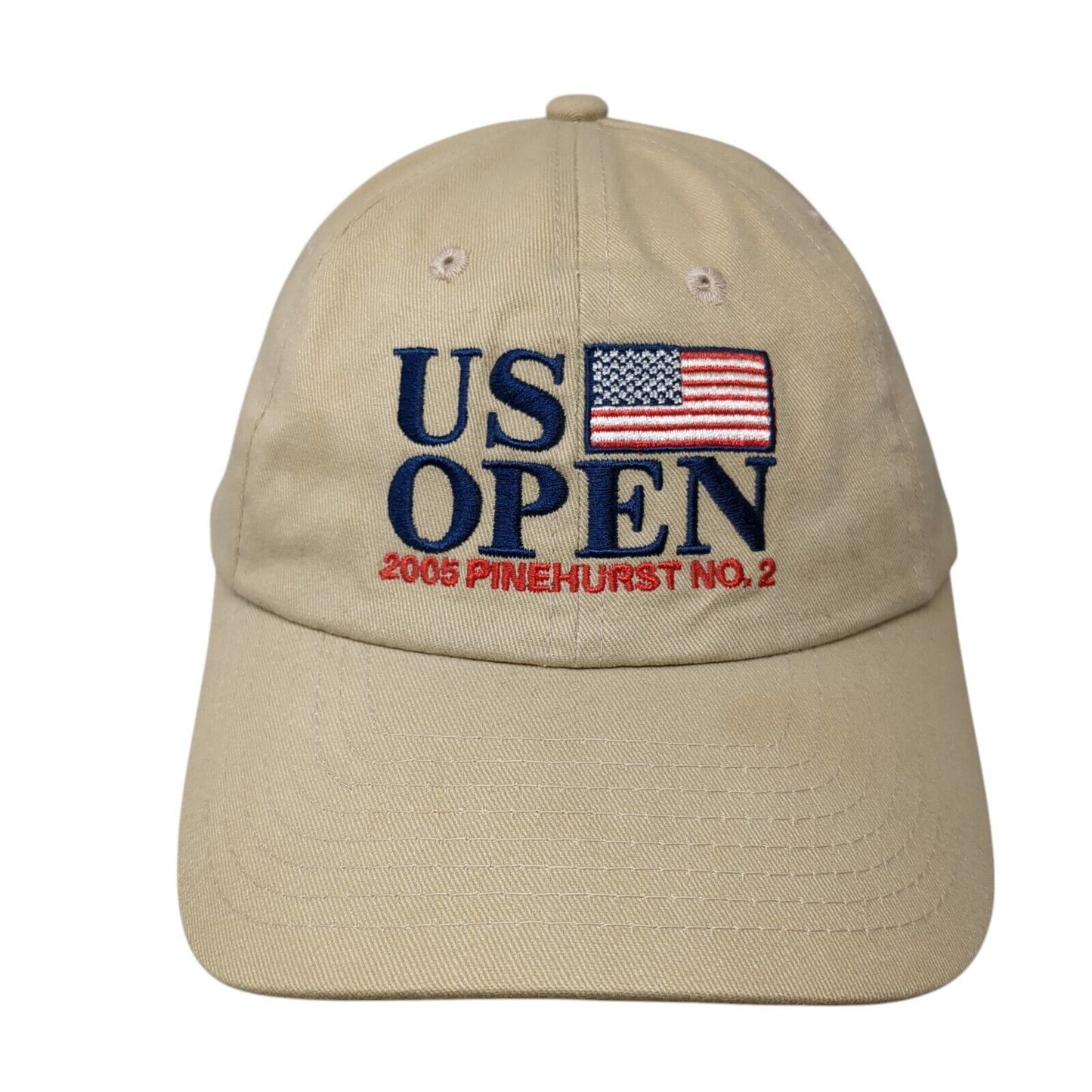 US Open 2005 Pinehurst No. 2 USGA Member Slideback Hat Tan OS Adjustable 6 Panel