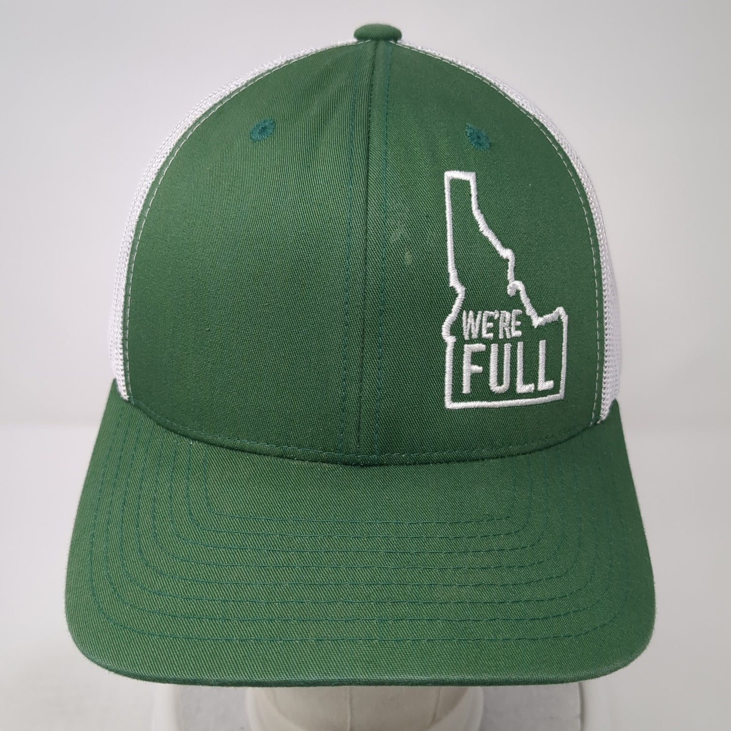 Idaho We're Full Snapback Trucker Hat Green OS Adjustable Mesh Back Yupoong