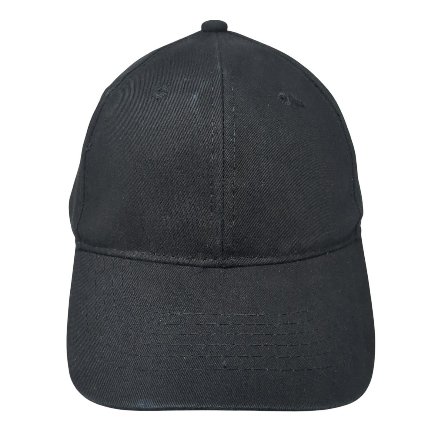 George Strapback Hat Black One Size Adjustable Vent Holes Blank Outdoor