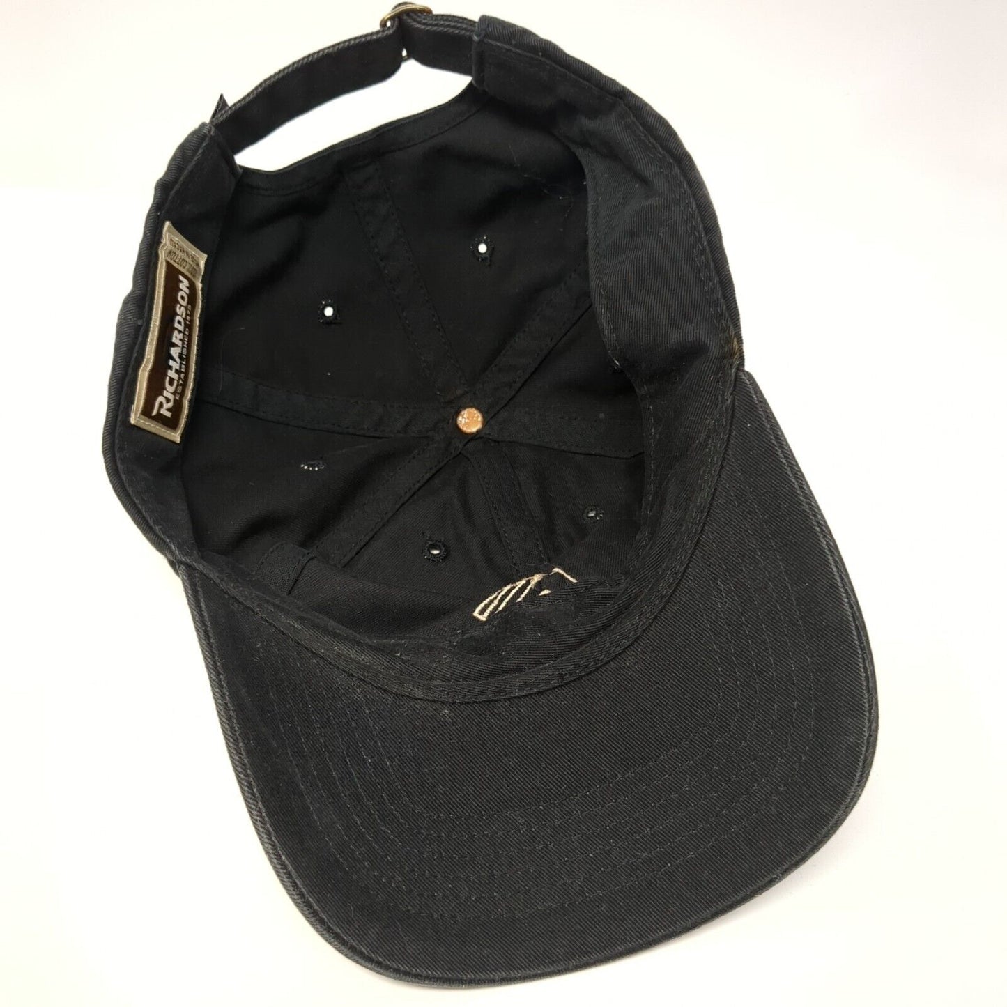 Richardson Slideback Hat Black One Size Embroidered Logo Adjustable