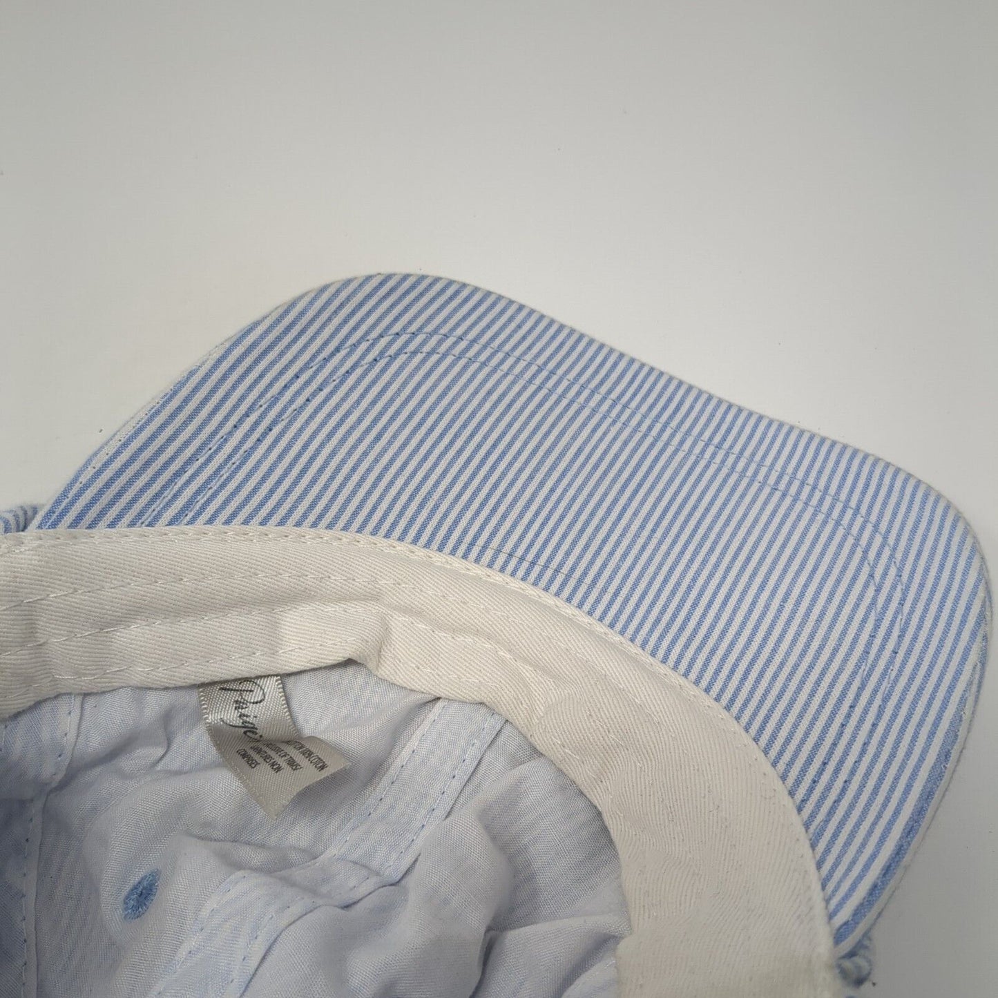Paige Slideback Hat Blue OS Adjustable Pinstripe Vented Holes 6 Panel Blank