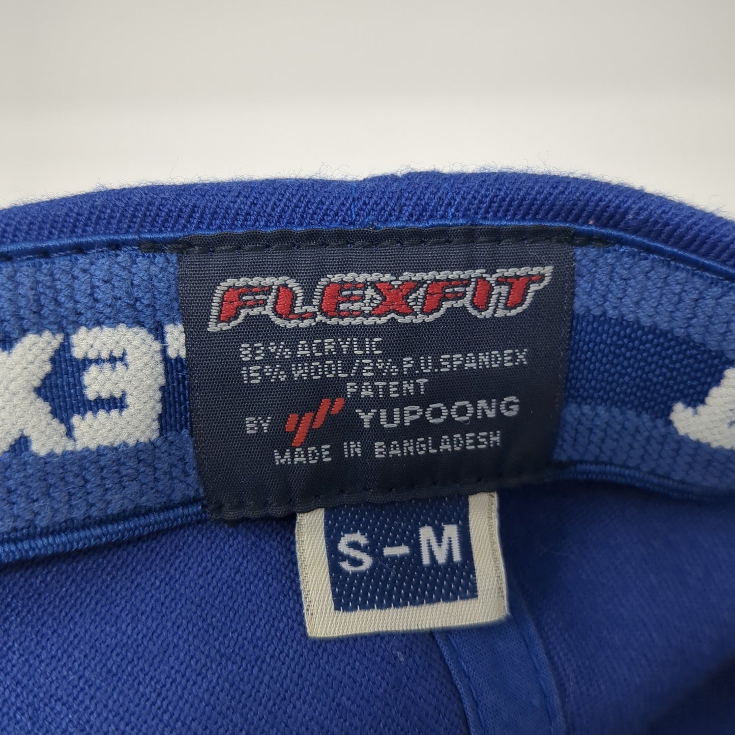 Letter B Fitted Hat Blue Medium Stretch Flexfit Embroidered Yupoong
