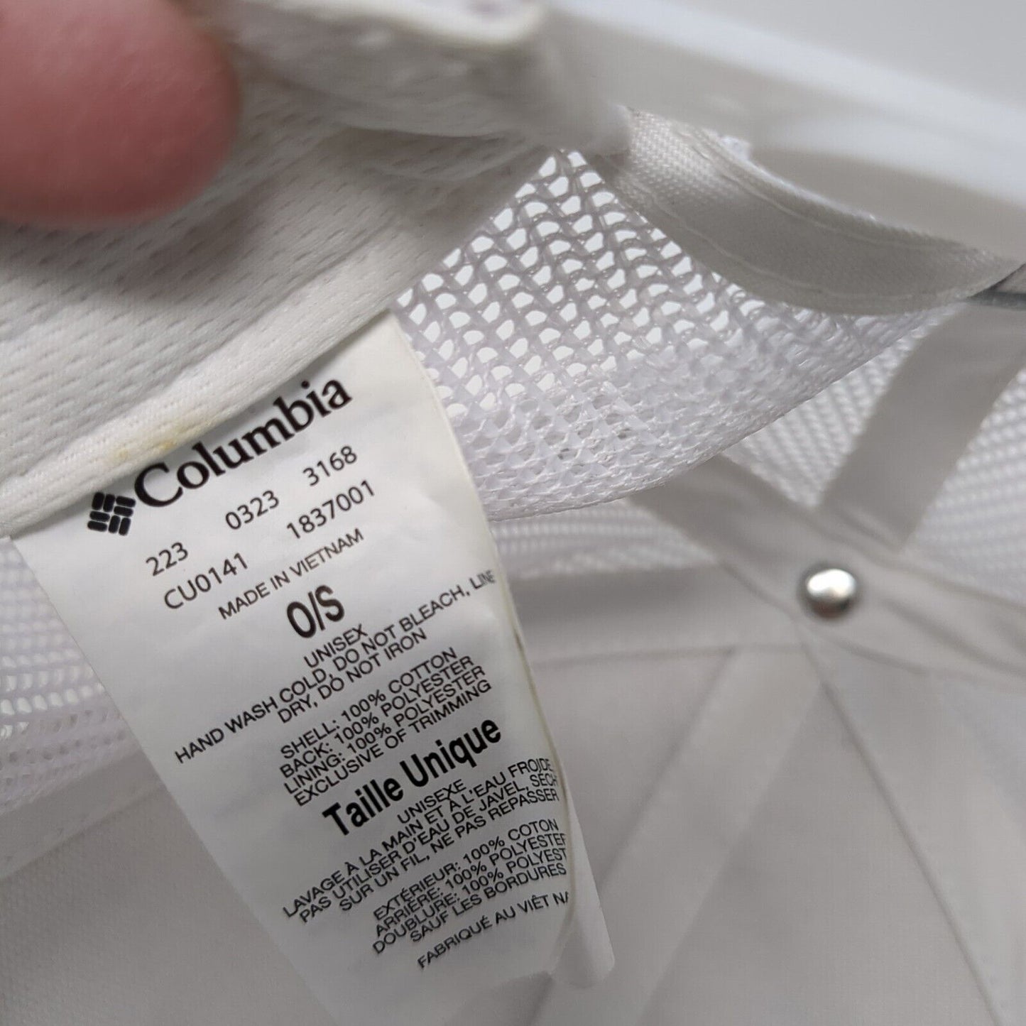 Columbia PFG USA Fish Flag Snapback Trucker Hat Tan One Size Mesh Back