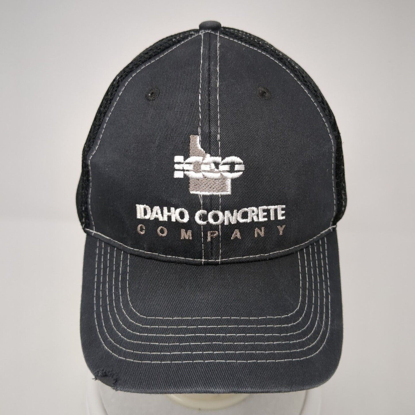 Idaho Concrete Company Strapback Mesh Back Hat Black One Size 6 Panel