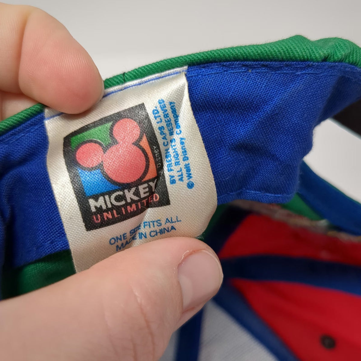 Mickey Unlimited Snapback Blue Red Green Black One Size Hat Mouse Colorblock Art