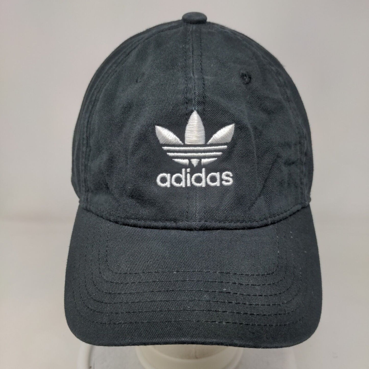 Adidas Slideback Hat Black OSFM Embroidered Trefoil Adjustable 6 Panel