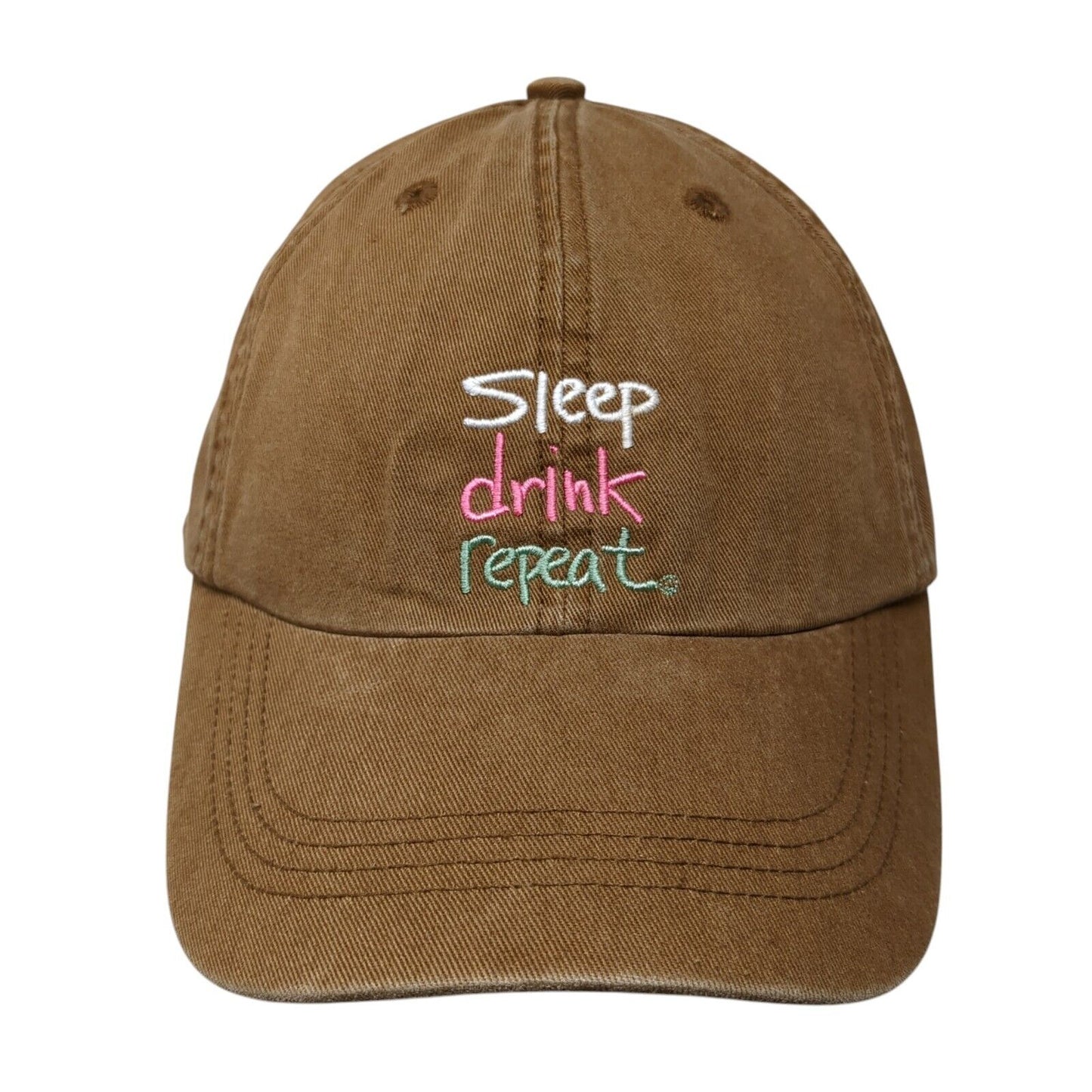 Sleep Drink Repeat Be As You Are Slideback Hat Brown OS Adjustable Embroidered