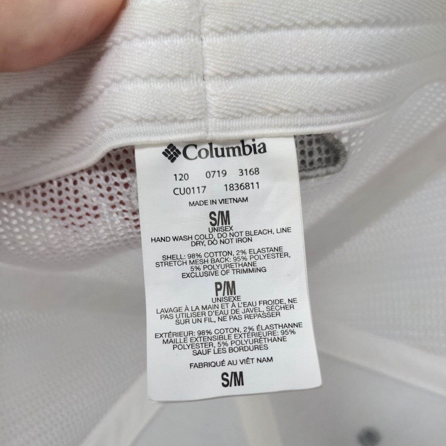 Columbia Fish American Flag Fitted Mesh Back Trucker Hat Gray Small/Medium