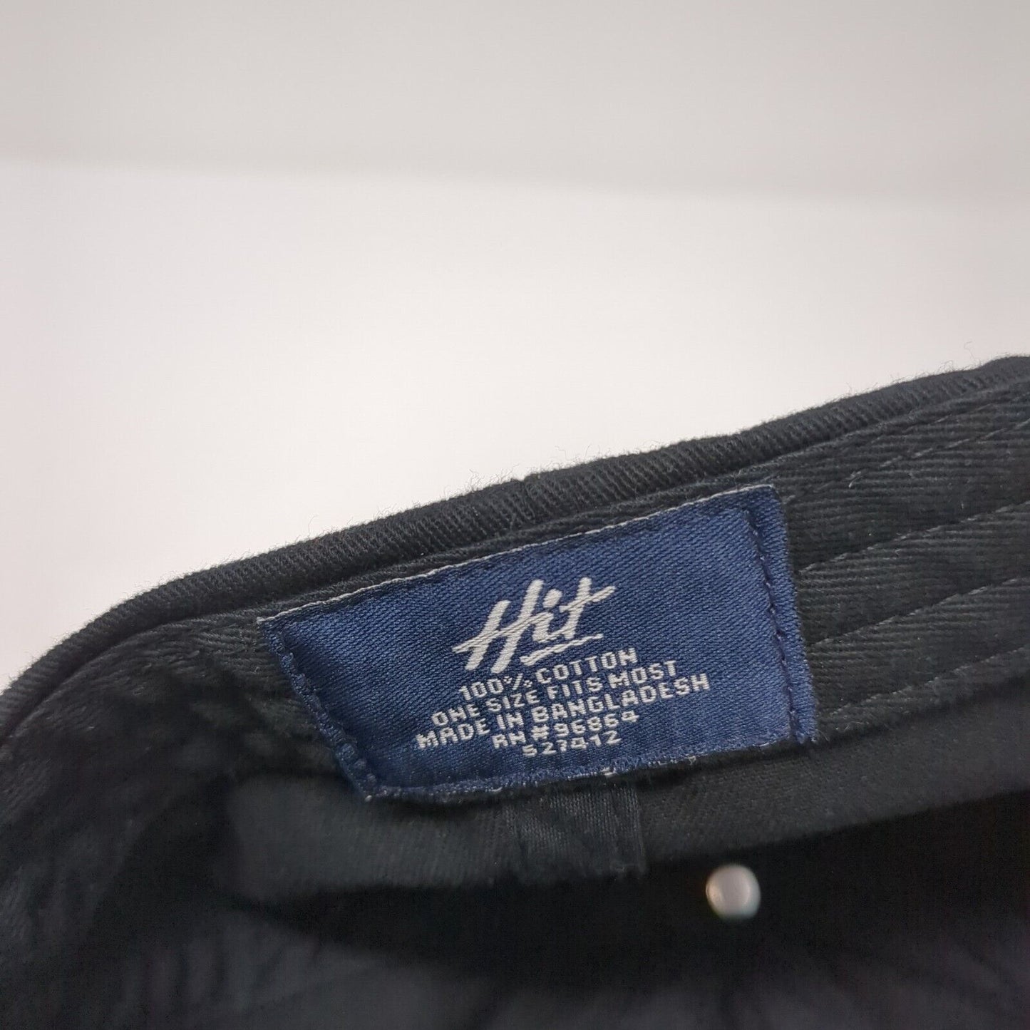 Not A Hugger Slideback Hat Black One Size Adjustable Embroidered Hit