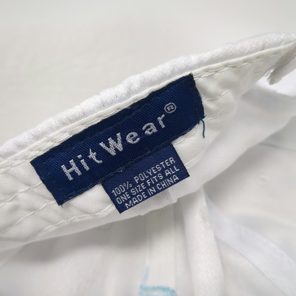 Hit Wear FinanceTech White Baseball Cap One Size Textured Logo Strapback Hat