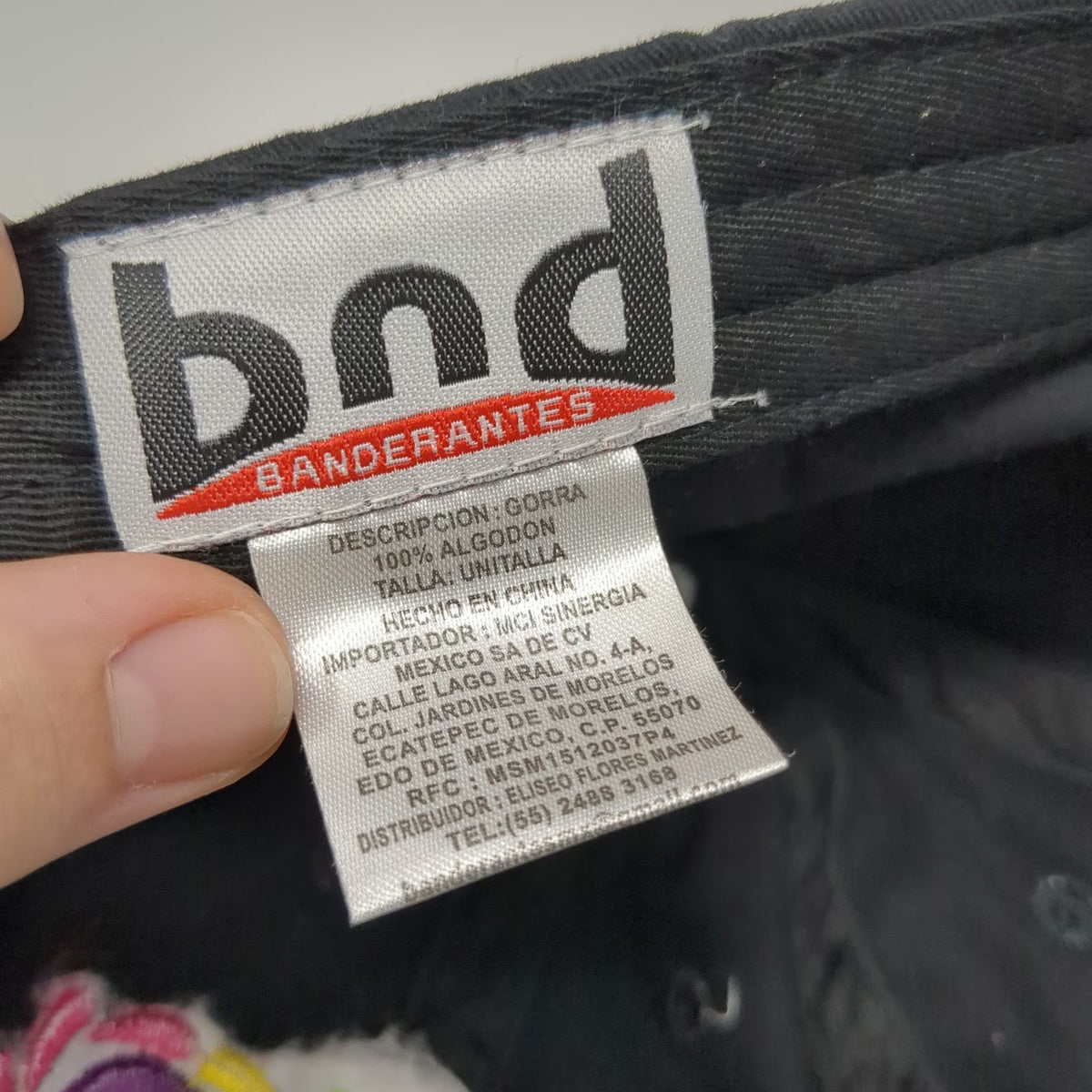 bnd Banderantes Baseball Cap Black One Size Multi Color ATLIXO Embroidery Hat