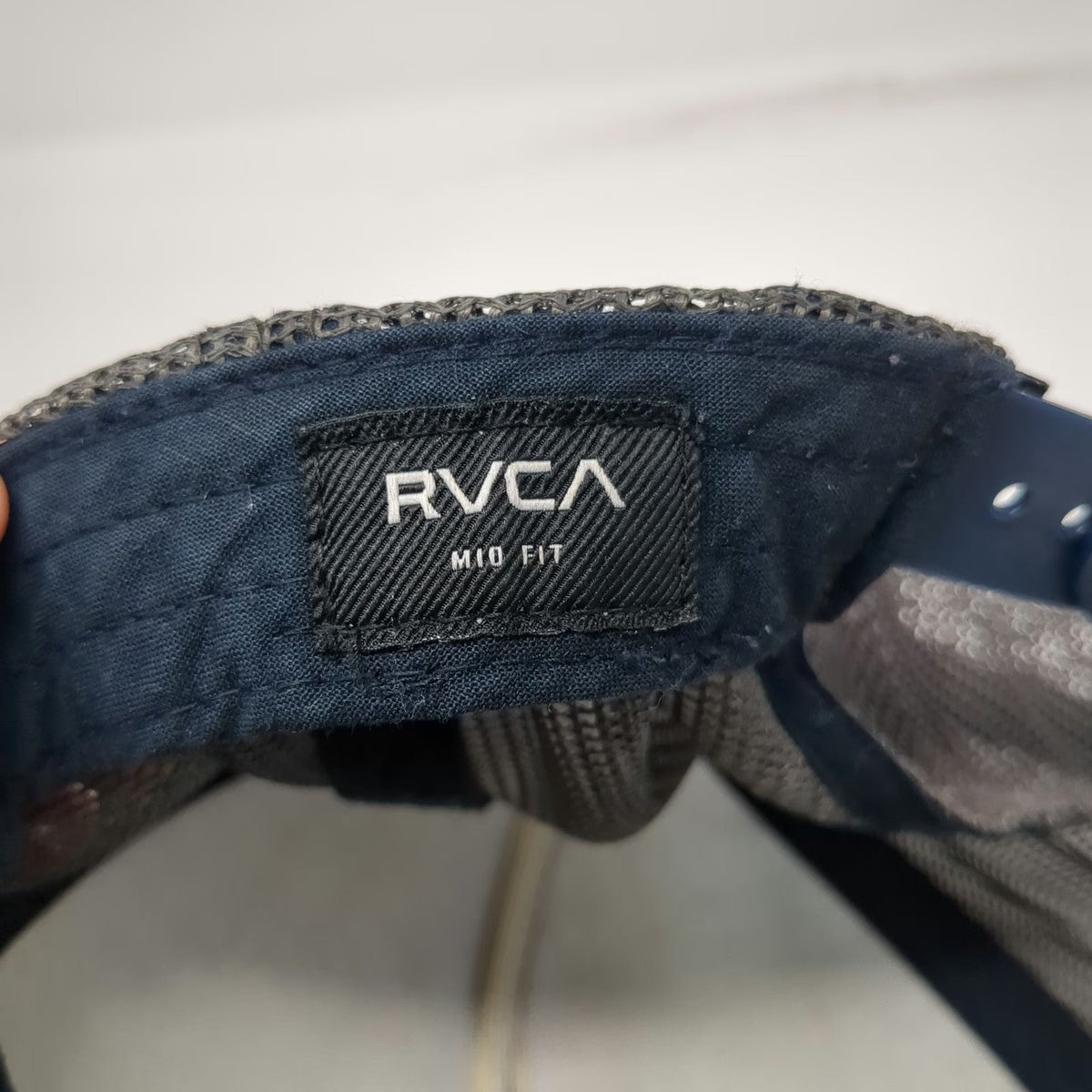 RVCA Trucker Hat Blue One Size Mesh Back Logo Patch Snapback Mid Fit Structured