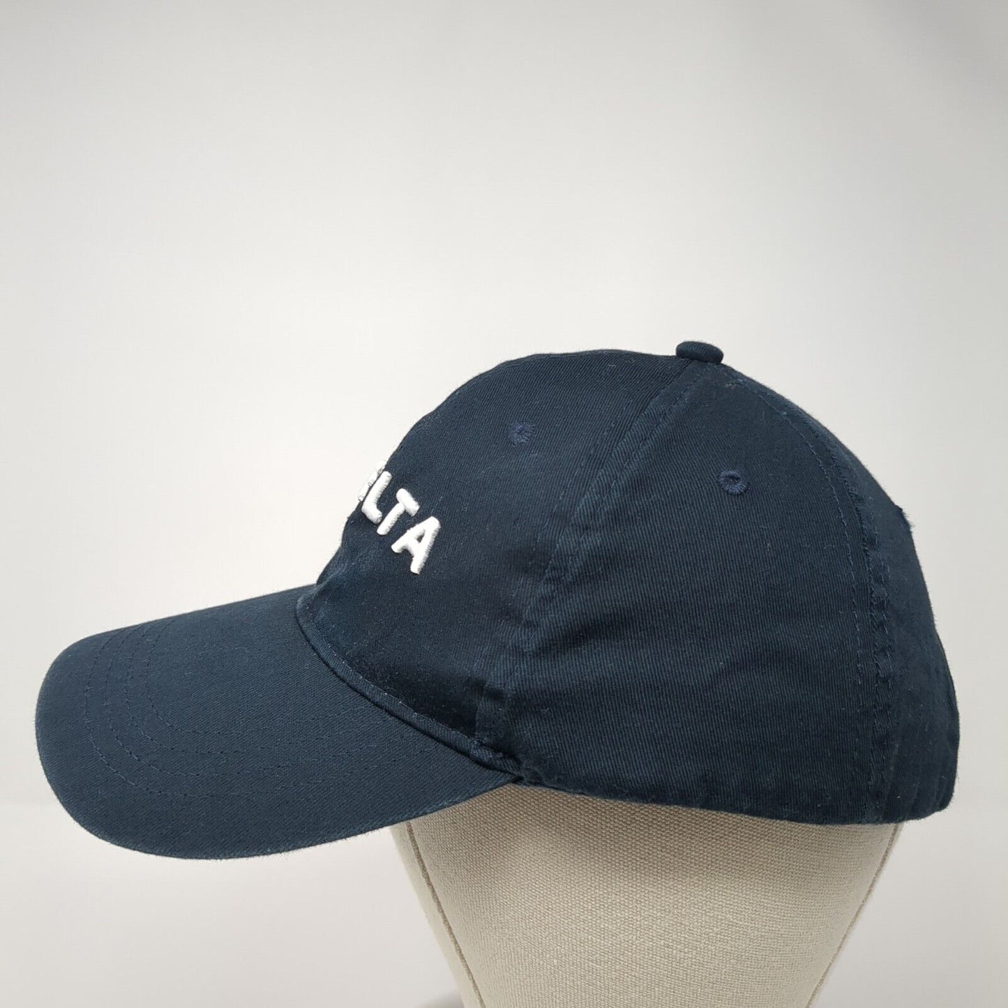Delta Slideback Baseball Cap Blue One Size Adjustable Embroidered 6 Panel Cotton