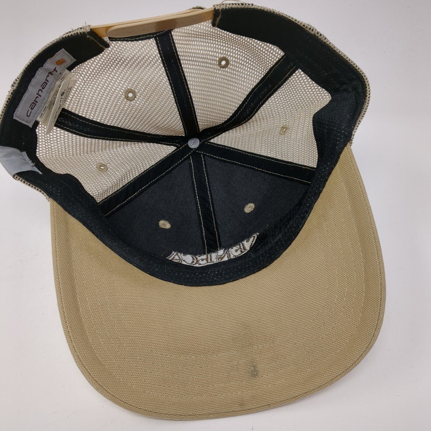 Seneca Snapback Trucker Hat Tan OS Adjustable Mesh Back Embroidered Carhartt