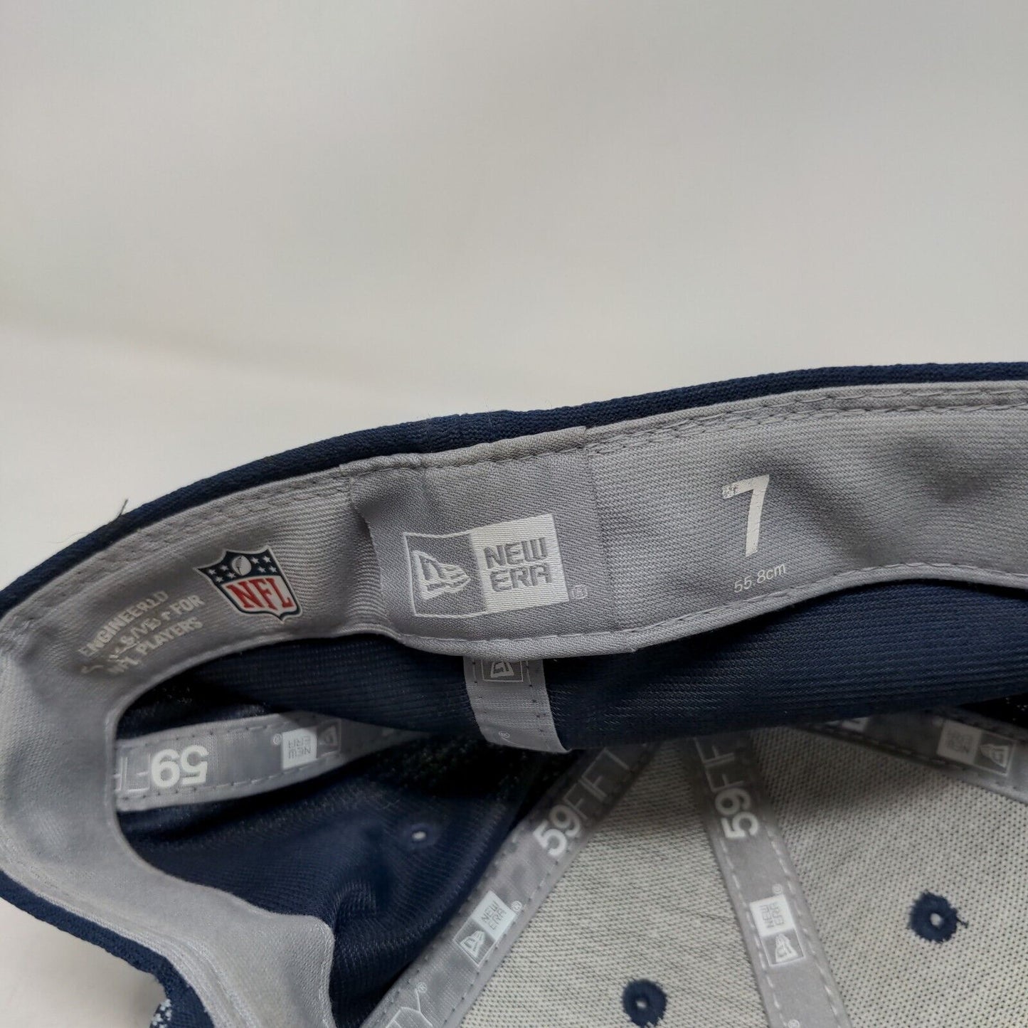 New Era Men's Fitted Hat Blue 7 Embroidered Dallas Cowboys Logo 59Fifty