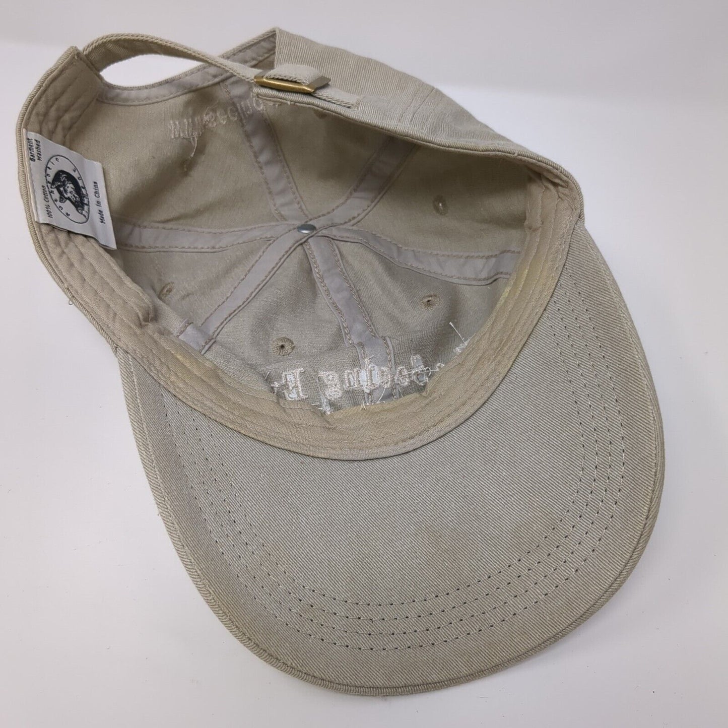 The Seeing Eye Slideback Hat Tan One Size Adjustable Embroidered 6 Panel Cotton