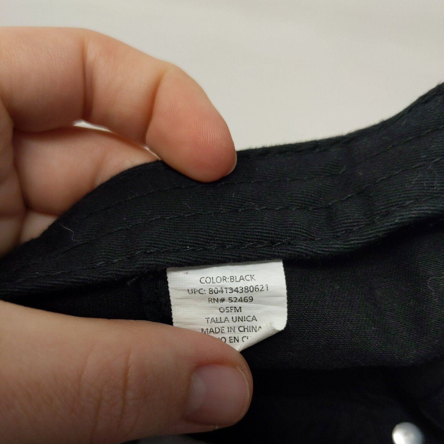 Unbranded Slideback Hat Black OSFM Adjustable Blank 6 Panel Solid