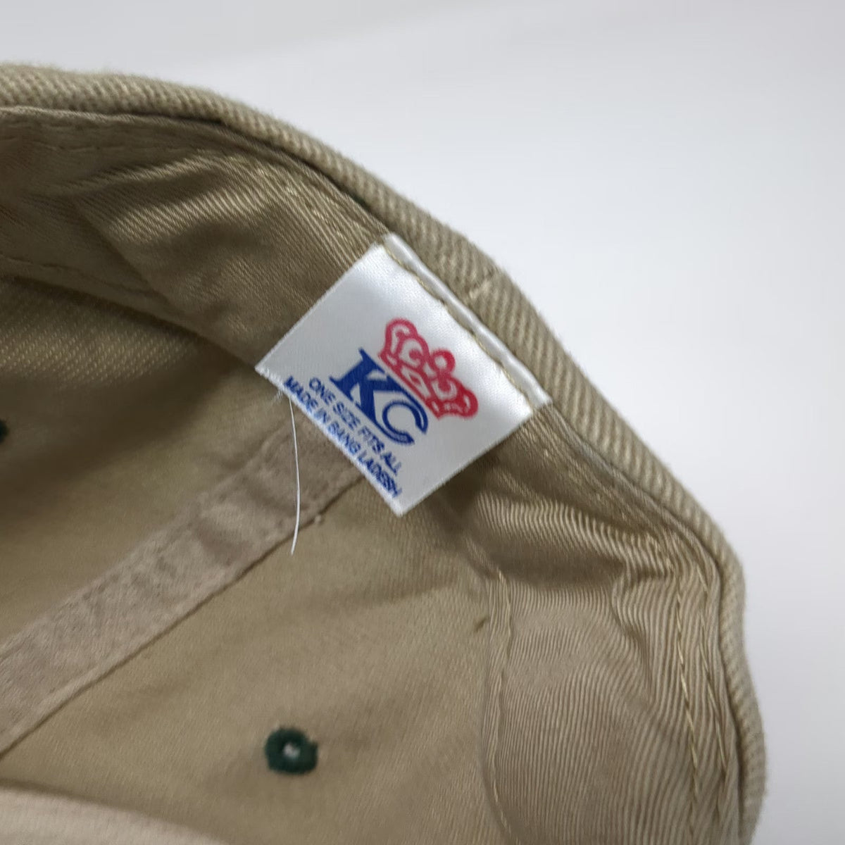 KC Snapback Beige Green One Size Enjoy Coca-Cola Logo Two Tone 6 Panel Hat