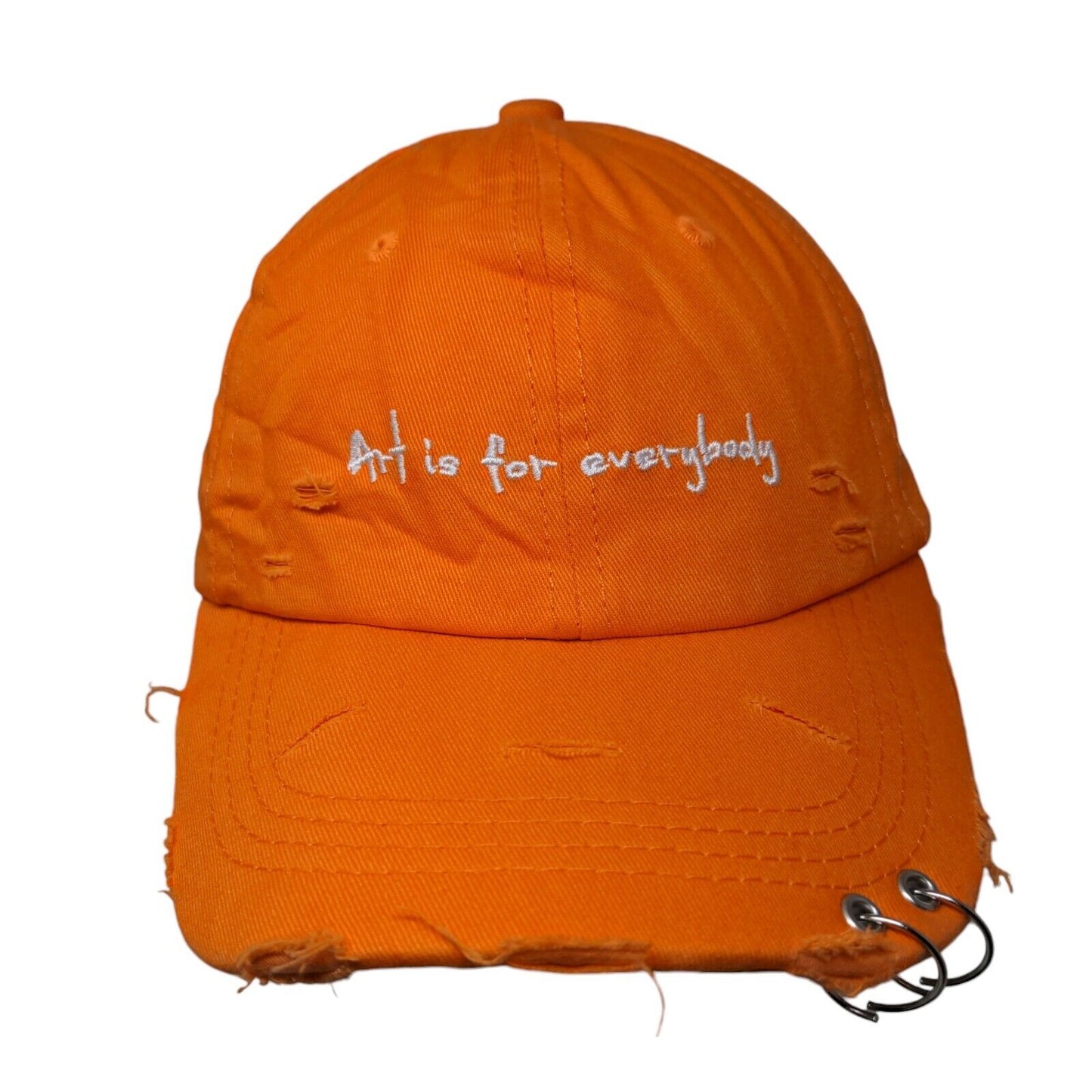 Art Is For Everybody Slideback Hat Orange Free Size 6 Panel Metal Ring