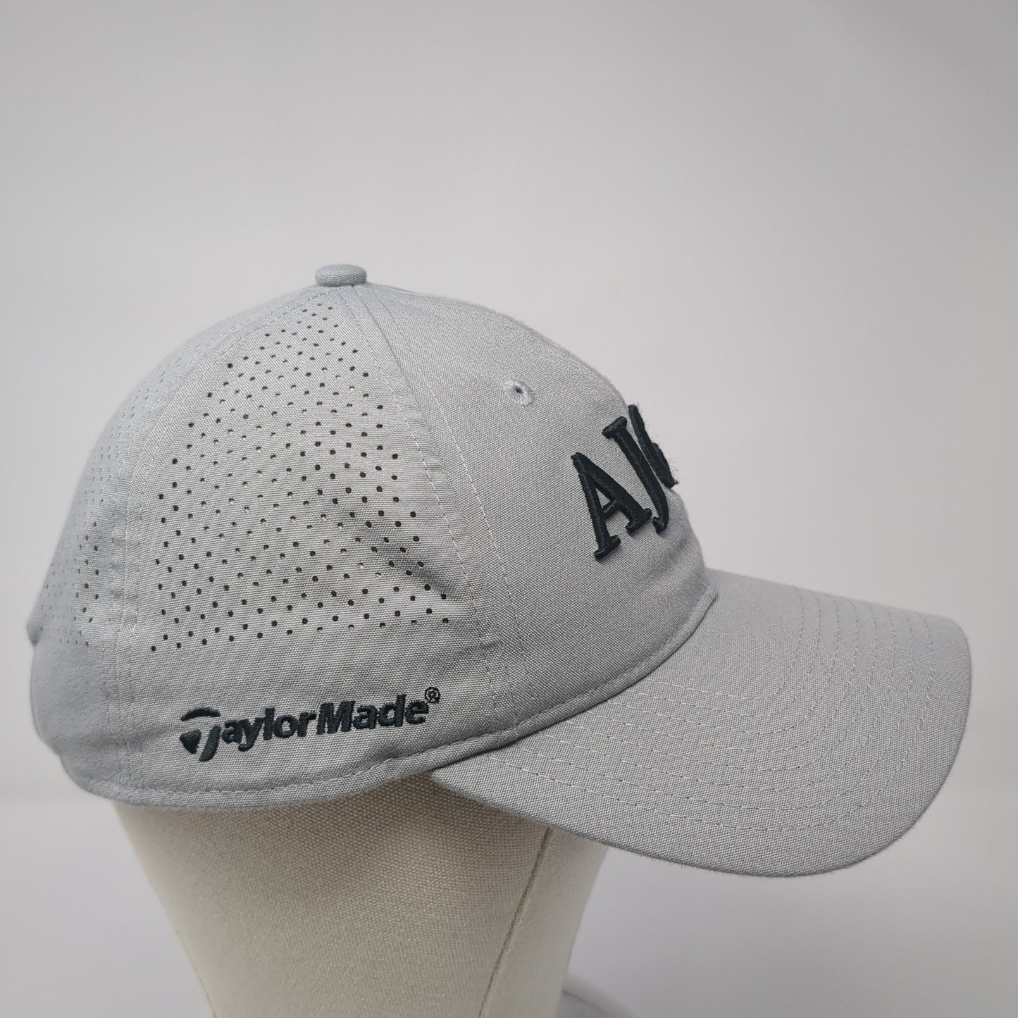AJGA Strapback Hat Gray One Size Laser Cut Solid TaylorMade New Era
