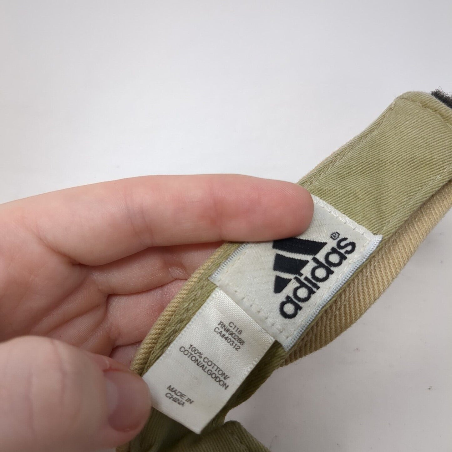 Adidas Strapback Sun Visor Hat Tan One Size Adjustable Embroidered