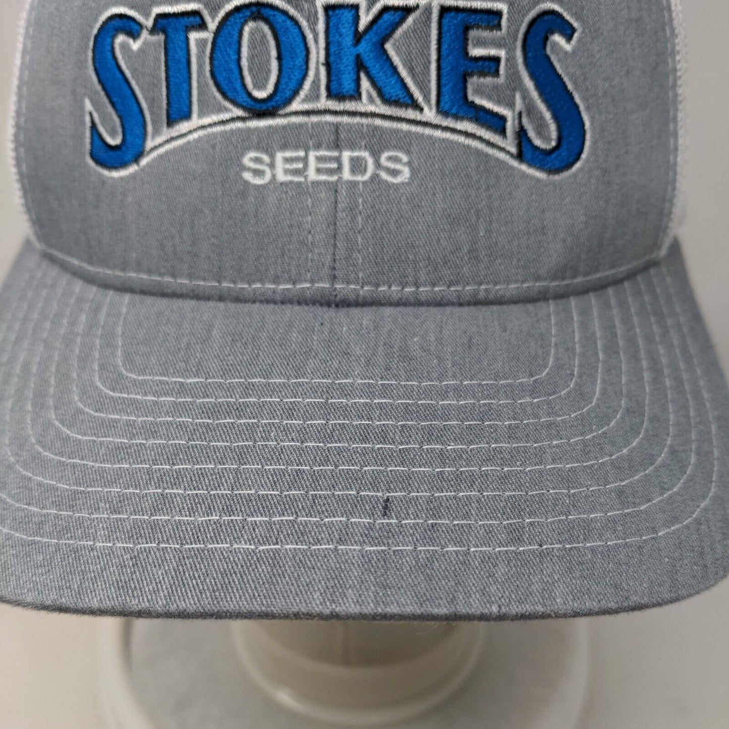 Stokes Seeds Snapback Trucker Hat Gray One Size Embroidered Richardson