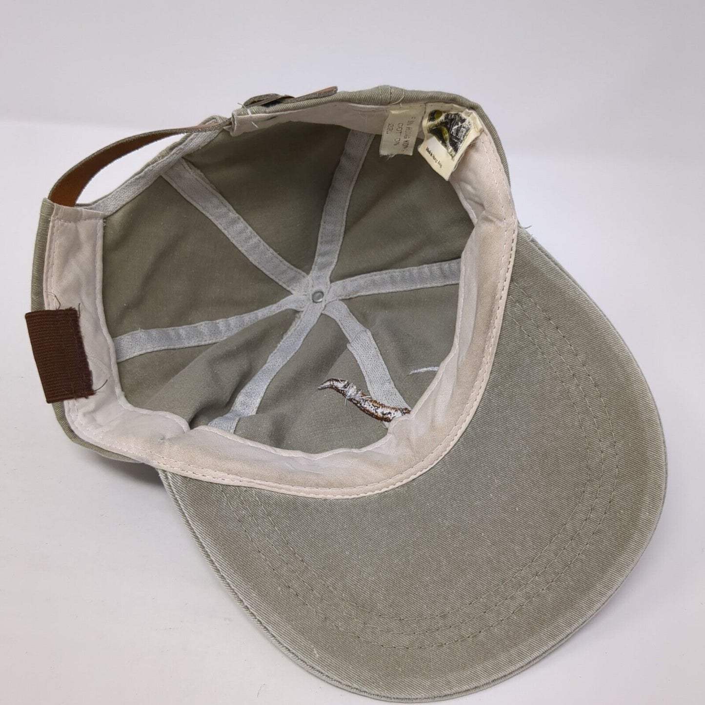 Unbranded Slideback Hat Tan One Size Solid Adjustable Leather Strap