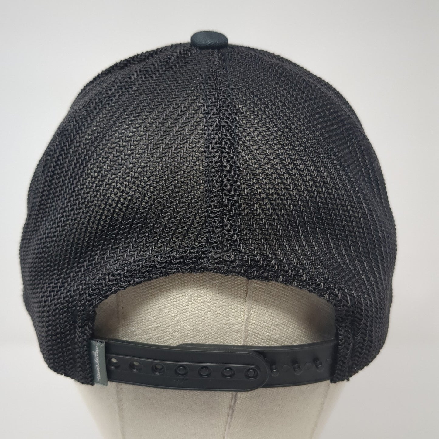 The River Club Patch Snapback Mesh Back Trucker Hat Black One Size Yupoong
