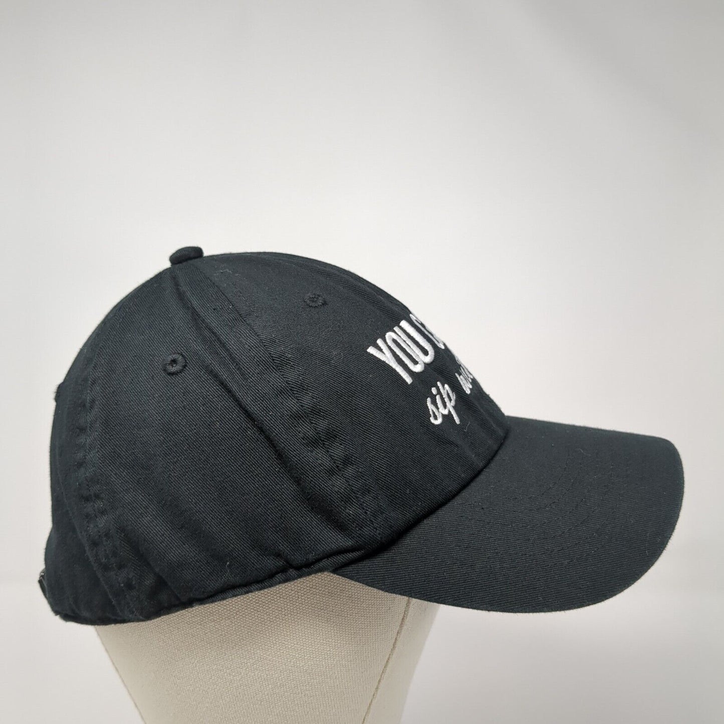 You Can't Sip With Us Slideback Baseball Cap Black One Size Adjustable Express