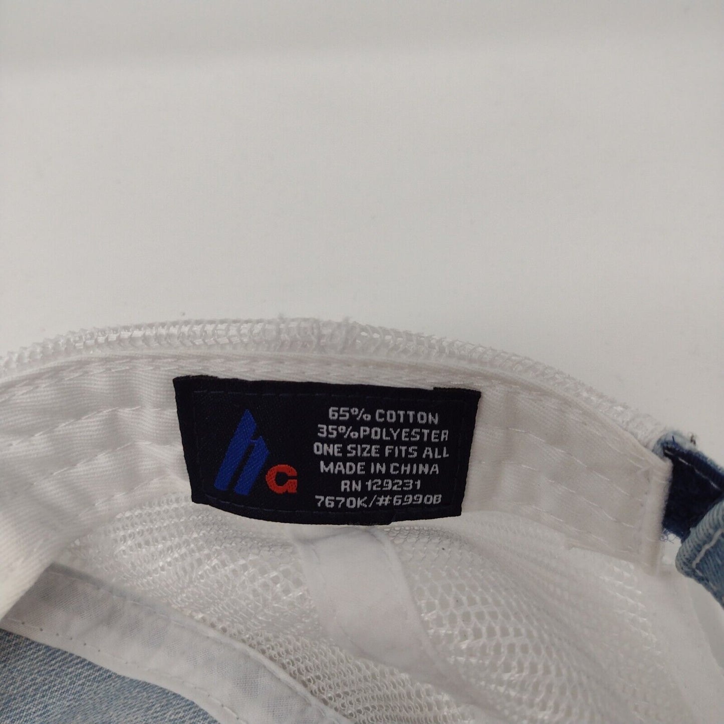 Let's Go Brandon Strapback Trucker Hat Blue OSFA Adjustable Distressed Mesh Back