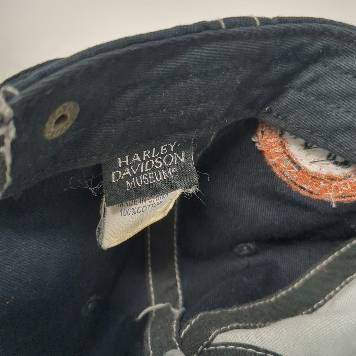 Harley-Davidson Baseball Cap Black One Size Side Patch Contrast Stitching Hat