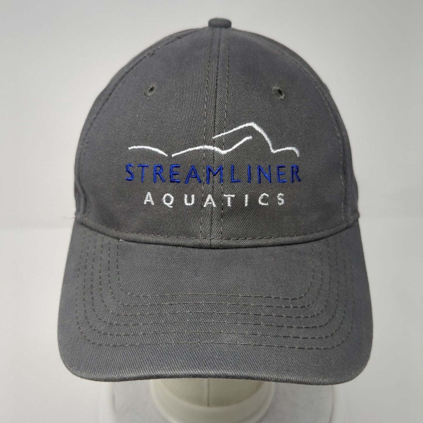 Steamliner Aquatics Slideback Hat Gray One Size Adjustable Embroidered Cotton