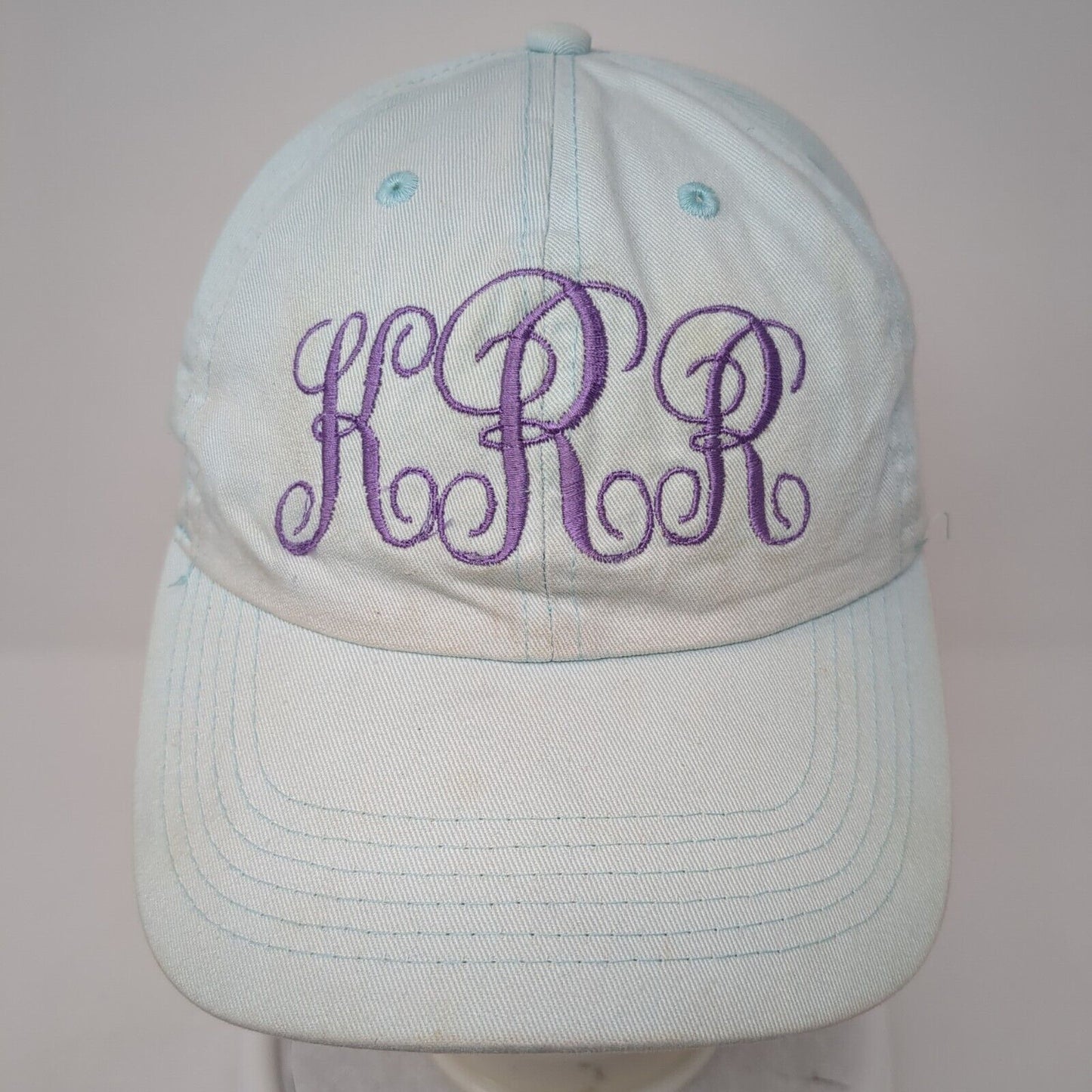 KRR Slideback Hat Blue One Size Adjustable Embroidered Monogram Newhattan Cotton