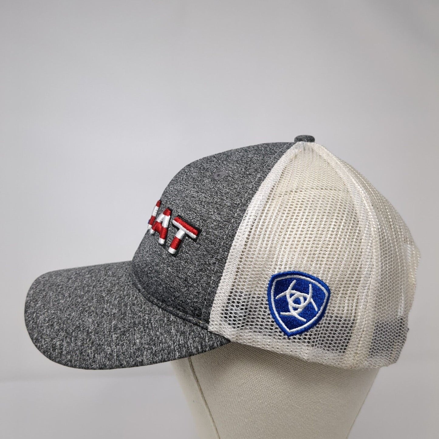 Ariat American Flag Snapback Trucker Hat Gray OSFA Mesh Back 6 Panel