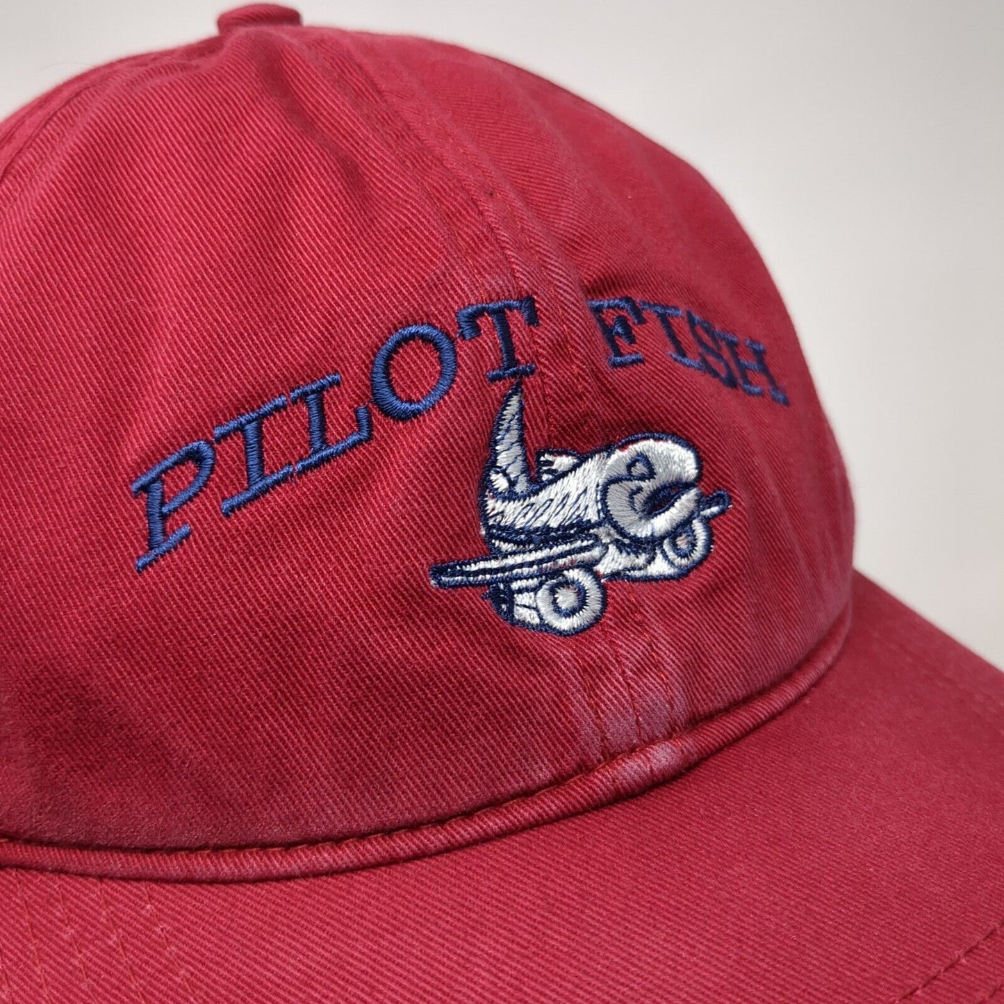 Pilot Fish Alaska Airline Slideback Hat Red OS Adjustable Embroidered Richardson