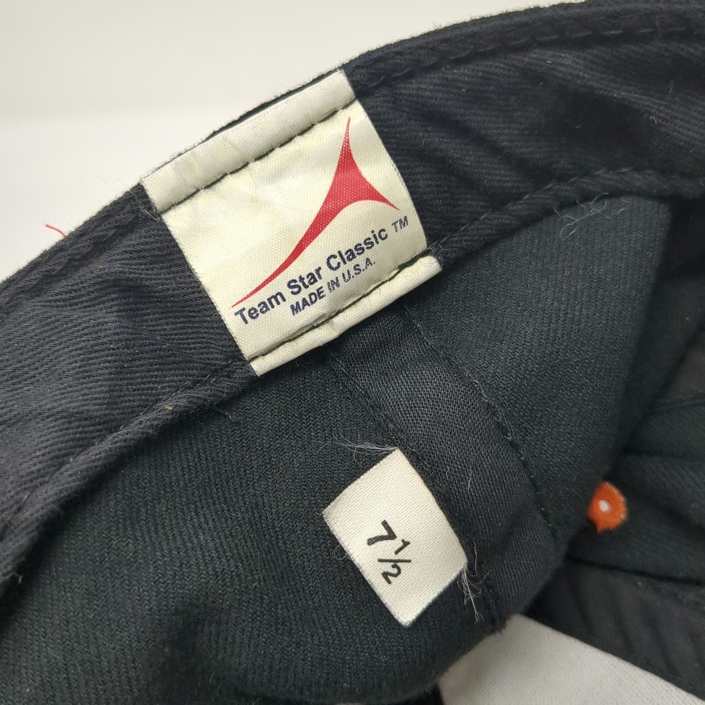 Team Star Classic Black Baseball Cap 7 1/2 Fitted Embroidered Tiger USA Hat
