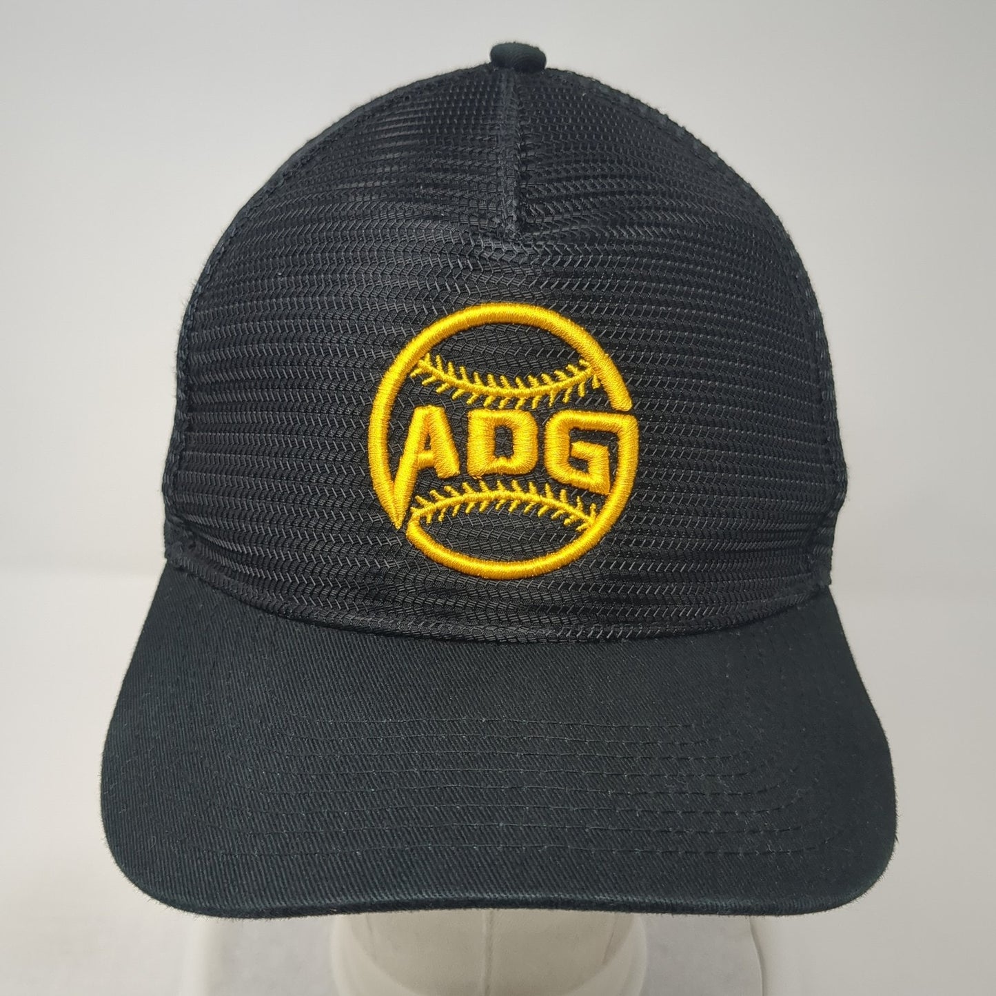 ADG Baseball Snapback Mesh Back Trucker Hat Black One Size Adjustable