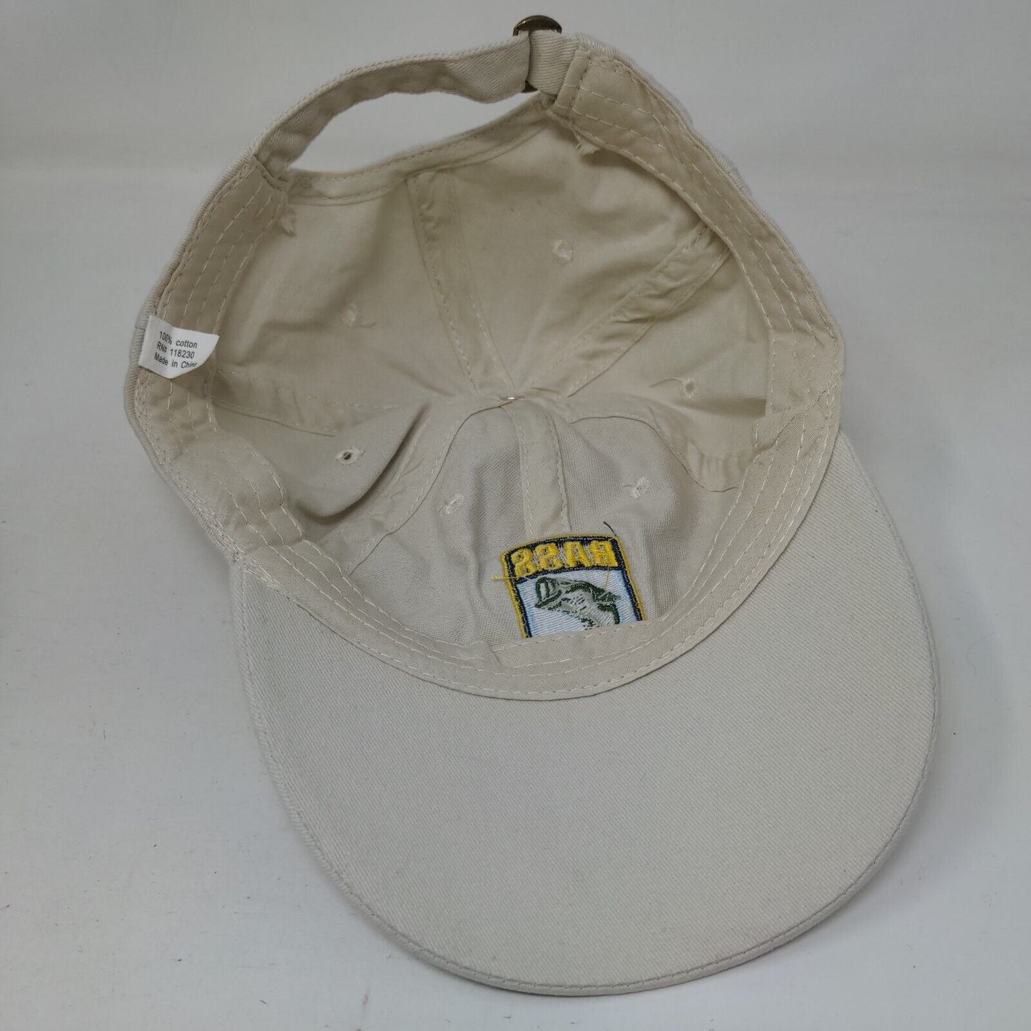 Bass Master Slideback Hat Cream One Size Adjustable Embroidered Patriotic Cotton
