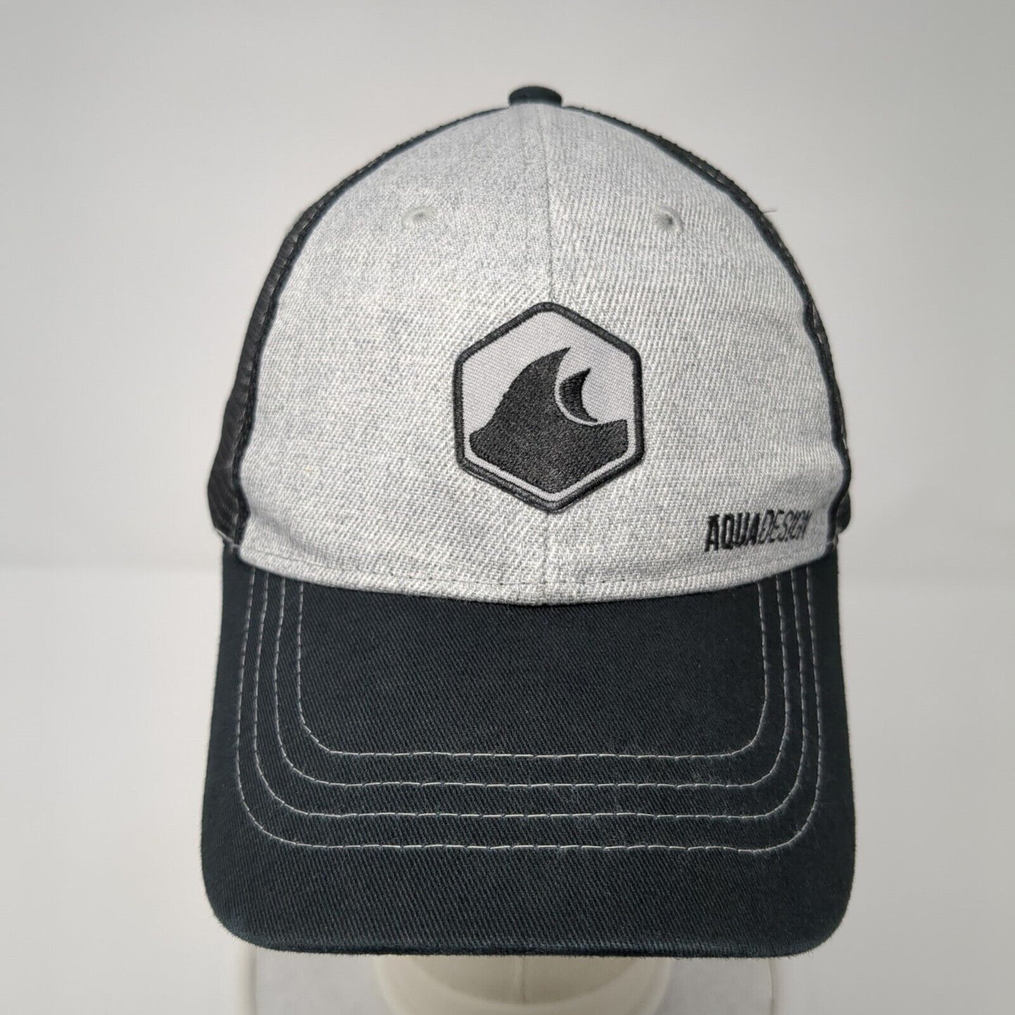 Aqua Design Snapback Trucker Hat Black One Size Mesh Back Colorblock HG