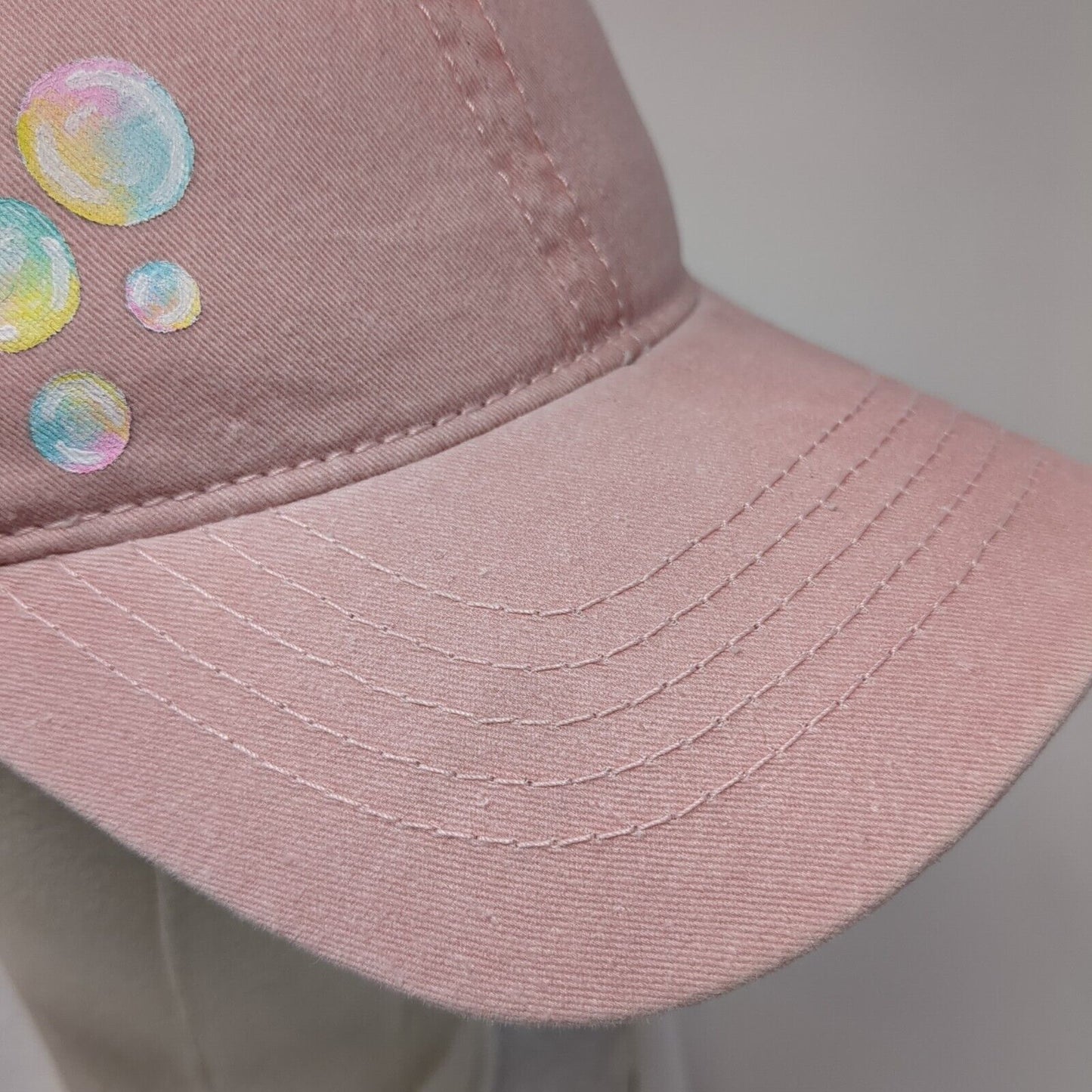 Unbranded Slideback Hat Pink One Size Adjustable Bubbles 6 Panel