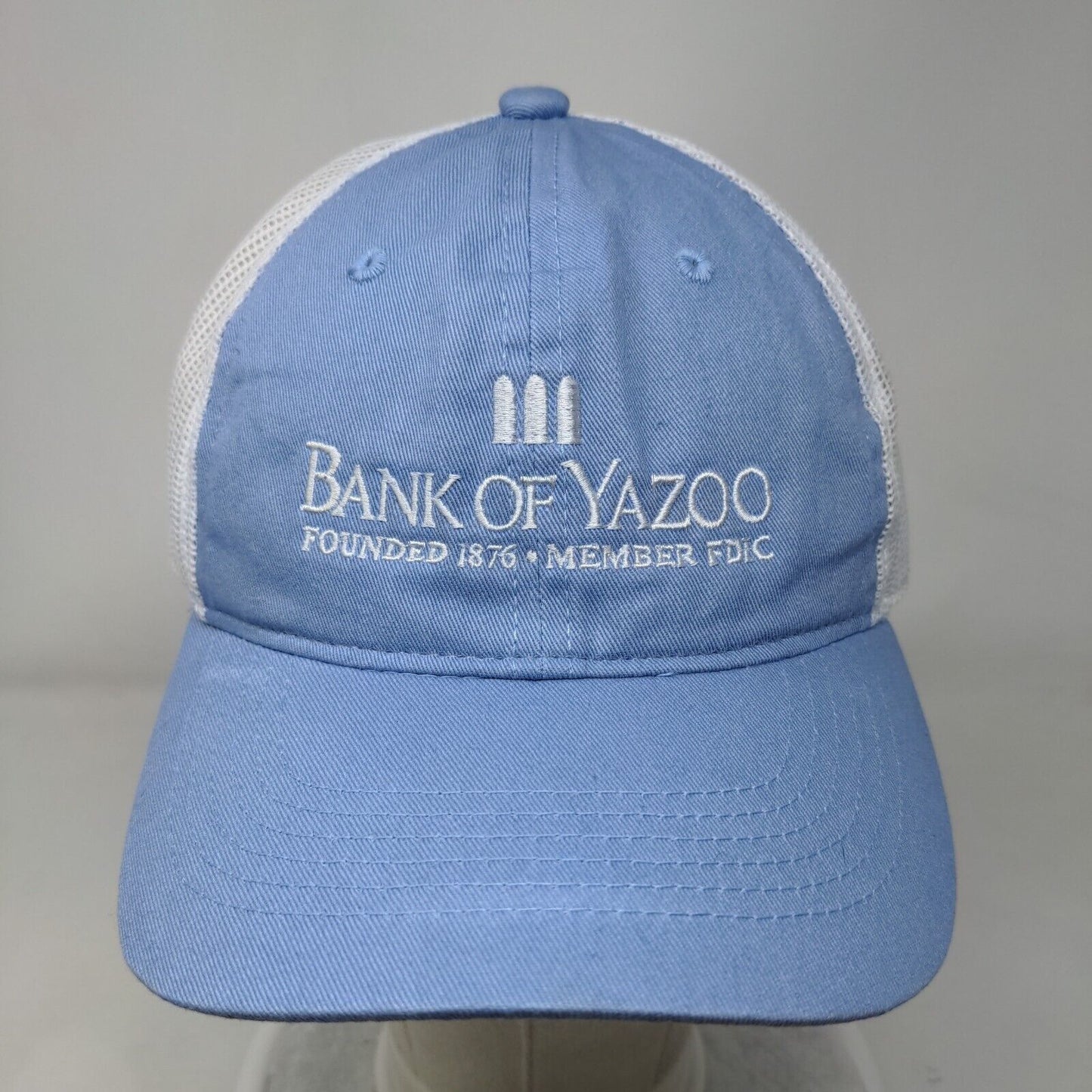 Bank of Yazoo Founded 1876 Member FDIC Adult Trucker Hat Blue One Size Mesh Back