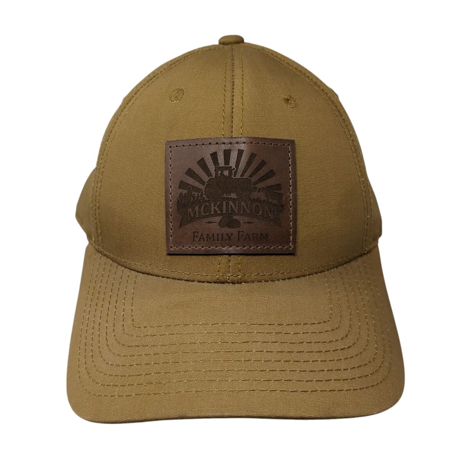 Mckinnon Family Farm Strapback Hat Brown One Size Adjustable Patch Cotton