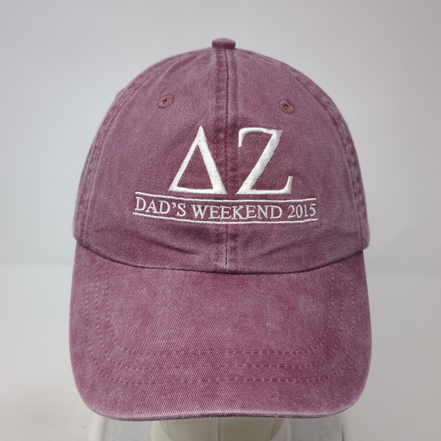 Dad's Weekend 2015 Slideback Hat Red One Size Leather Strap Adams