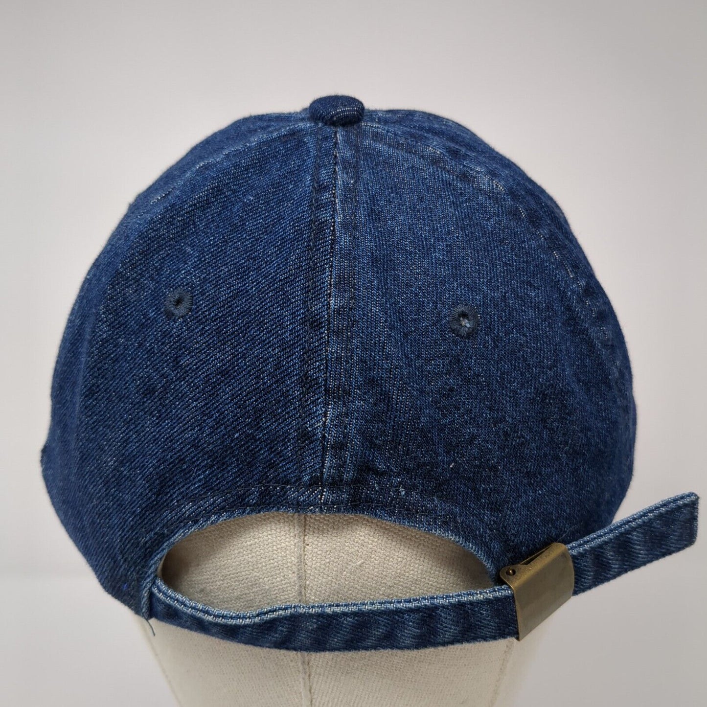 Unbranded Slideback Hat Blue One Size Adjustable Denim Vented Holes Blank