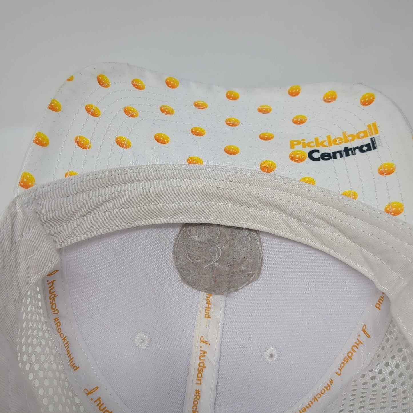 Pickleball Central Strapback Hat White One Size Adjustable Laser Cut