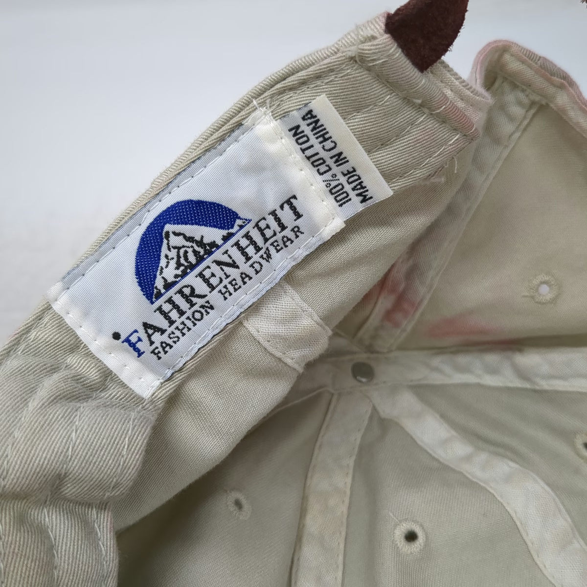Fahrenheit Baseball Cap Beige Blue One Size Nantucket ACK 00 Leather Strap Hat